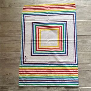 Vera Vera Neumann vintage rainbow striped pillow cases red white king size NEW
